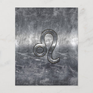 Flyer Rótulo Leo Zodiac en estilo angustiado