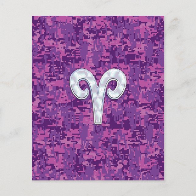 Flyer Rótulo Pearl Like Aries Zodiac en camo digital (Frente)