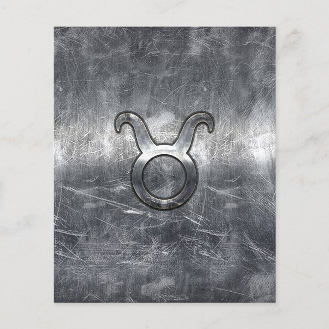 Flyer Rótulo Taurus Zodiac en un estilo angustiado (Frente)