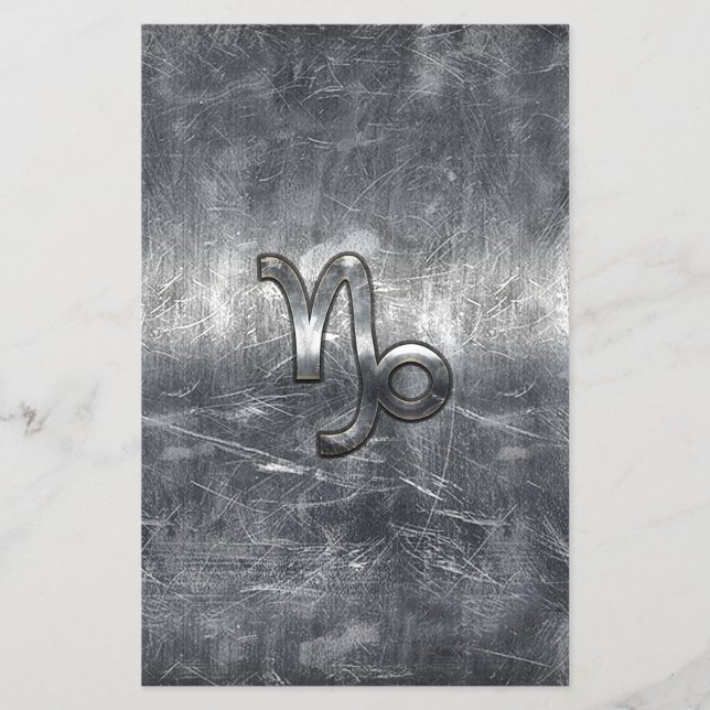 Flyer Rótulo Zodiaco de Capricornio de estilo angustioso (Frente)