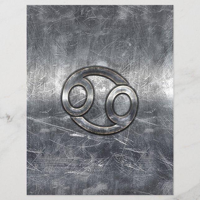 Flyer Rótulo Zodiaco del Cáncer al Estilo Industrial (Frente)