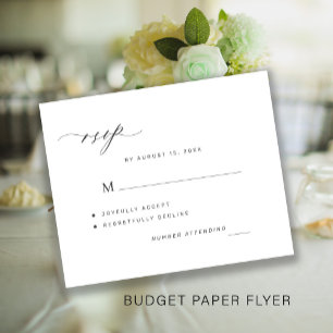 Flyer RSVP de boda simple y blanca