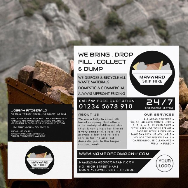 Flyer Rubbish Skip, Skip/Dumpster Company (Subido por el creador)