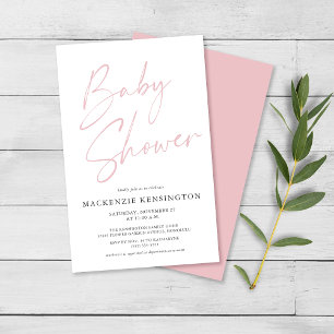 Flyer Rubor presupuesto Guión simple rosado Baby Shower
