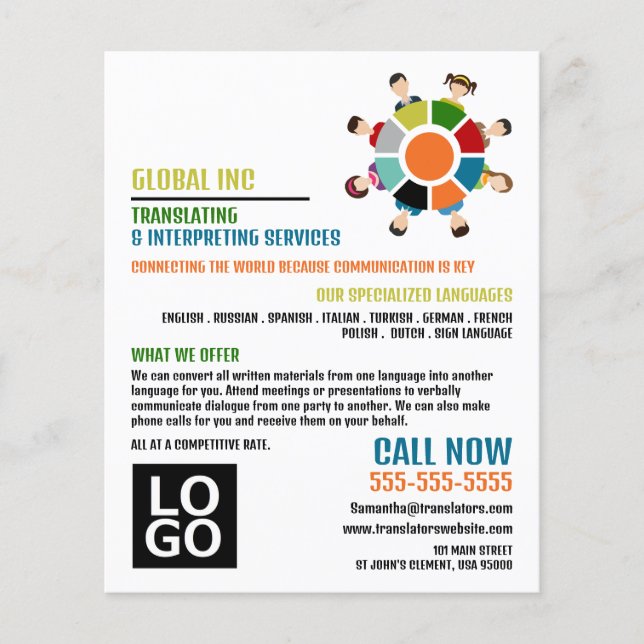 Flyer Rueda de comunicación, traductor e intérprete (Frente)