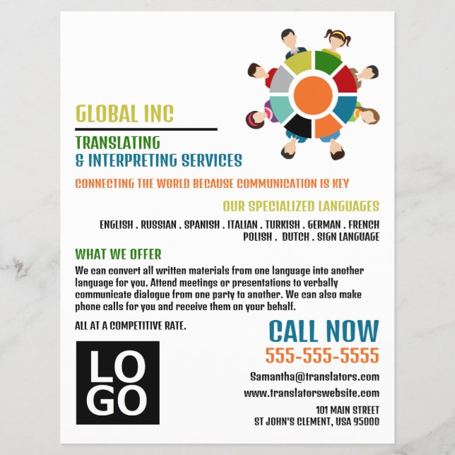Flyer Rueda de comunicación, traductor e intérprete (Frente)