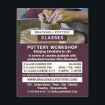 Flyer Rueda de la alfarería, clases de cerámica, alfarer<br><div class="desc">Rueda de la alfarería,  clases de cerámica,  volantes publicitarios de alfarería por la tienda de tarjetas de visita.</div>