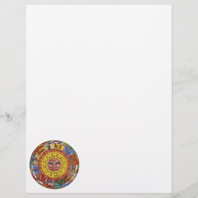 Flyer Rueda zodiacal celeste de astrología antigua vinta (Frente)