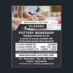 Flyer Ruedas de postre, clases de alfarería, alfareros<br><div class="desc">Ruedas De Potter,  Clases De Cerámica,  Volantes De Publicidad De Potter En La Tienda De Tarjetas De Negocios.</div>