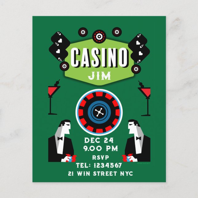 Flyer Ruleta de póquer de juegos de casino (Frente)