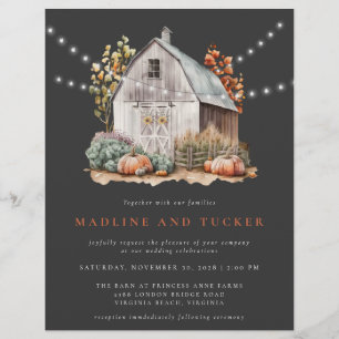 Flyer Rustic Fall Barn String enciende la invitación a l