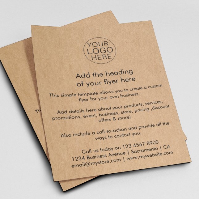 Flyer Rustic Kraft | Personalizado de logotipos sencillo (Subido por el creador)