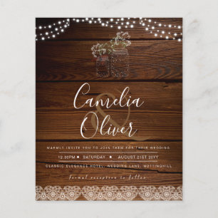 Flyer Rústica jarrones alumbran a gypsophilia BODA