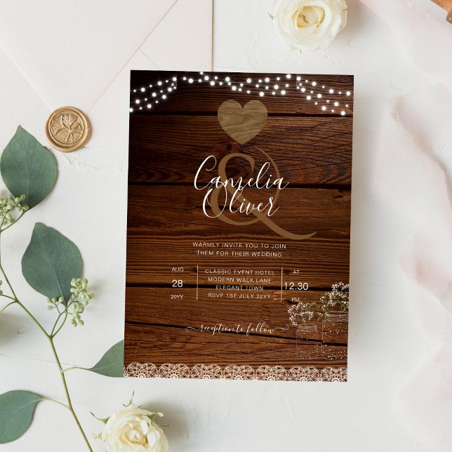 Flyer Rústica jarrones alumbran a gypsophilia BODA (Subido por el creador)