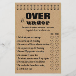 Flyer Rústico juego de ducha de novias con o sin tarjeta