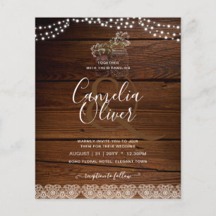 Flyer Rústico Lace Mason Jar enciende a Boda de Gypsophi