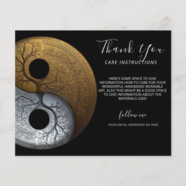 Flyer Sacred Balance | Símbolo Yin Yang (Frente)