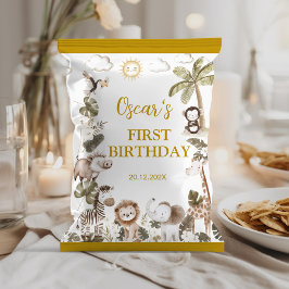Flyer Safari Animals Birthday Party Chip Bag Wrapper