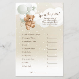 Flyer Sage Balloons Teddy Bear Adivinan El Juego Del Pre