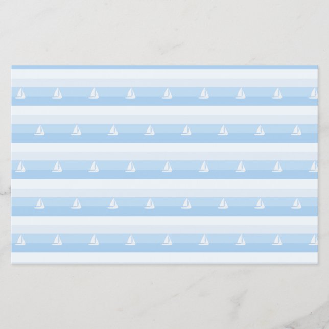 Flyer Sail Boat Stripes Scrap Booking Paper (Frente)
