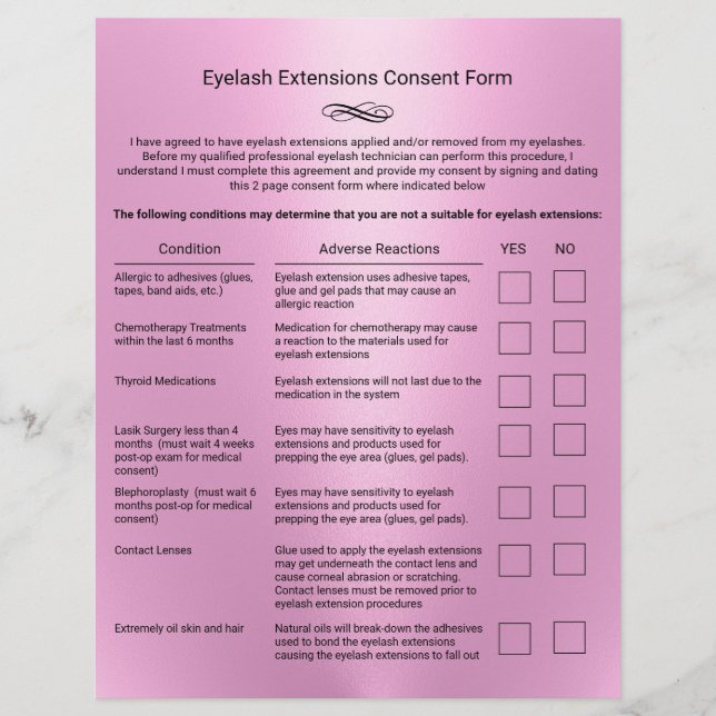Flyer Salario De Extensión De Eyelash Rosa Exención De R (Frente)