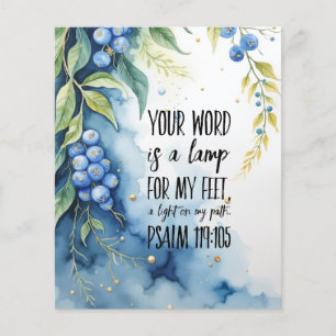 Flyer Salmo 119:105 Verso de la Biblia Cristiana en la i