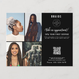 Flyer Salon Appointment Hair Braids Business Logo Photos