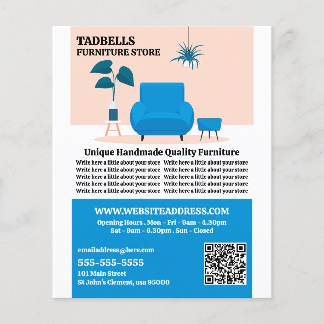 Flyer Salón Azul - Ventas de la tienda de muebles (Frente)