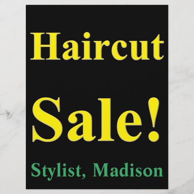 Flyer Salon Barber Haircut Sale Posters Promotional Flye (Frente)