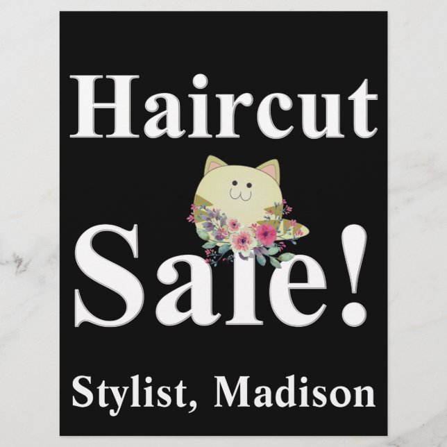 Flyer Salon Barber Haircut Sale Posters Promotional Flye (Frente)