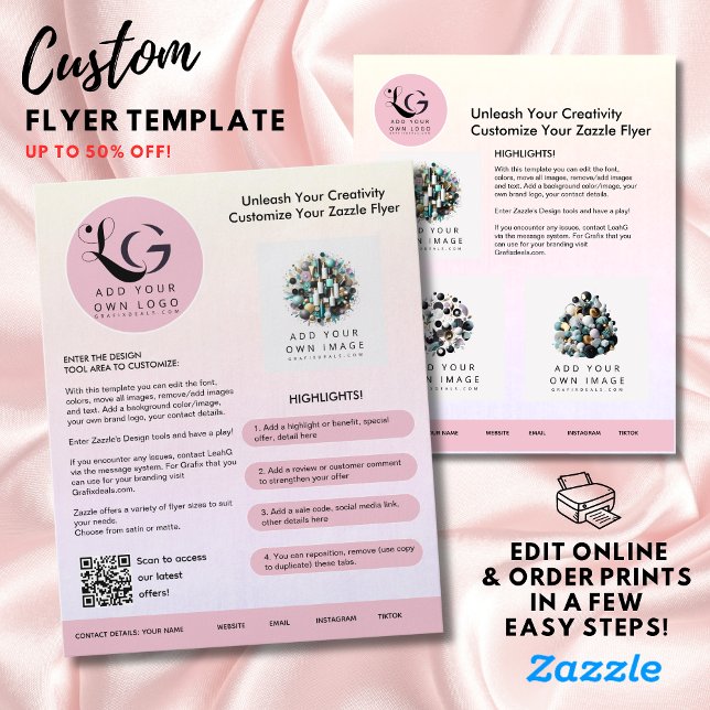 Flyer ⭐️ SALON BEAUTY RUBOR PINK Simple LOGO Template (Subido por el creador)