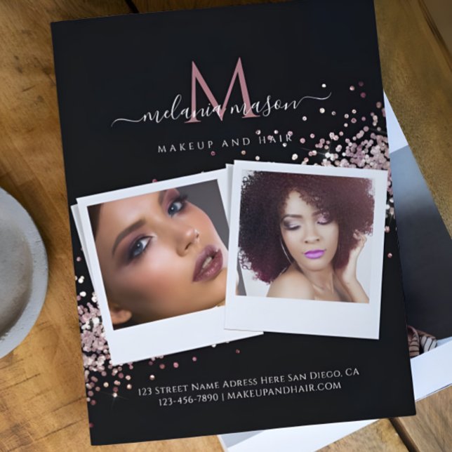 Flyer Salón de Artista de Maquillaje Foto Personalizada  (Subido por el creador)