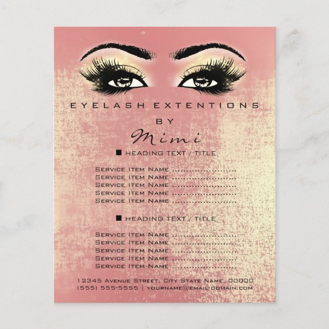 Flyer Salón De Belleza Artista De Maquillaje Lanza Dorad (Frente)