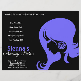 Flyer Salón de Belleza (Azul Pizarra Claro)