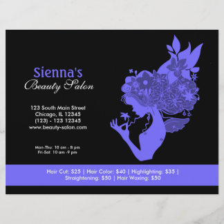 Flyer Salón de belleza (Blue pizarra ligera)