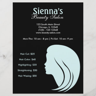Flyer Salón de belleza (cian claro)