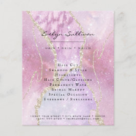 Flyer salón de belleza con efecto de pearlino