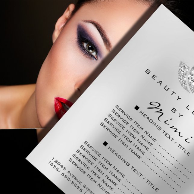 Flyer Salón De Belleza De Artista De Maquillaje De Lotus (Lotus Makeup Artist Beauty Salon Lashes Flyer Gray)