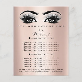 Flyer Salón de belleza de maquillaje azota Rosa de volan