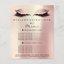 Flyer Salón de belleza de maquillaje azota Rosa de volan
