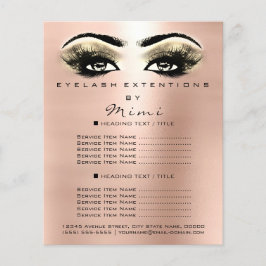 Flyer Salón de belleza de maquillaje azota Rosa de volan