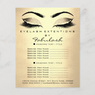 Flyer Salón de belleza de maquillaje Purpurina Precios d