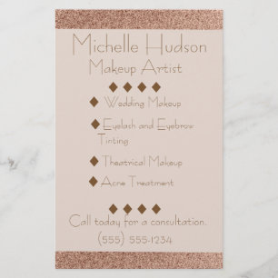 Flyer Salón de Belleza de Maquillaje Rose Gold
