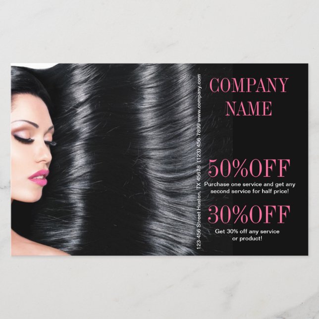 Flyer salón de belleza de moda moderna Hair Stylist (Frente)