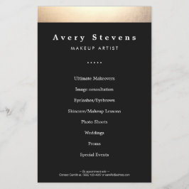 Flyer Salón de belleza de oro y negro promocional