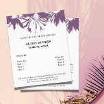 Flyer Salón de belleza elegante blanco morado morado flo<br><div class="desc">Elegante plancha de volante limpio para salón de belleza (pelo,  maquillaje,  cosmetólogo). Diseño sencillo con fondo blanco y estampado de flores moradas. Póngase en contacto con nosotros si necesita ayuda para el personalizar de este producto.</div>