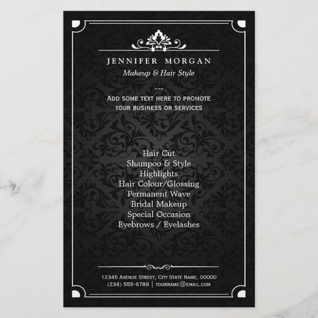 Flyer Salón de belleza elegante de sombra de cosecha de  (Frente)