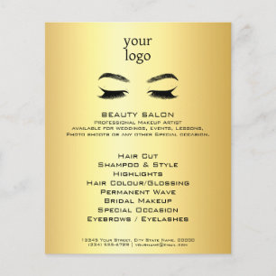 Flyer Salón de Belleza Golden Lashes & Brow