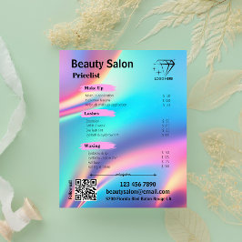 Flyer Salón de Belleza Holográfico Aestético Añadir logo