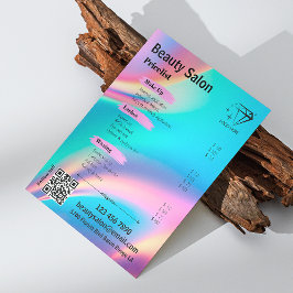 Flyer Salón de Belleza Holográfico Aestético Añadir logo